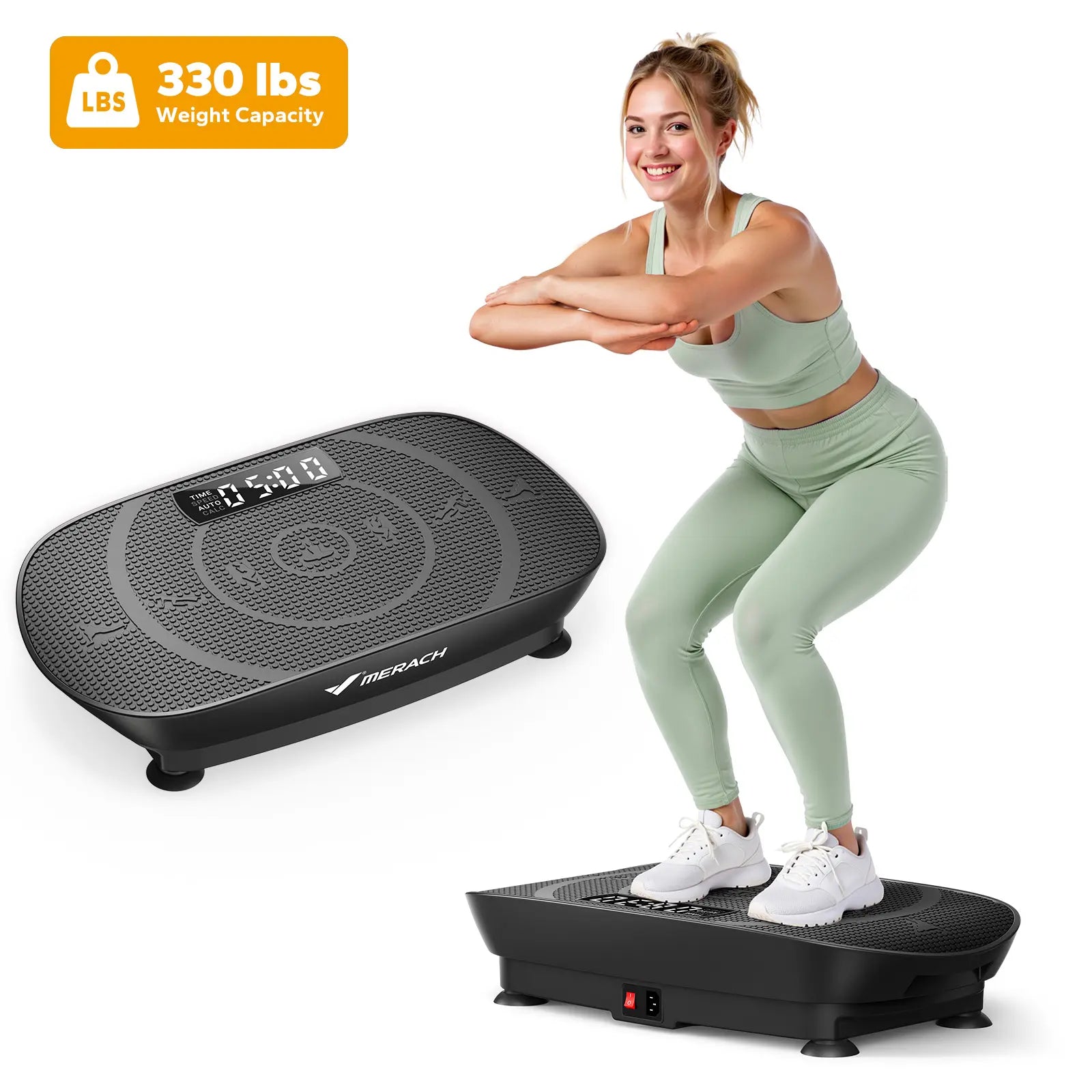 Merach Slim Vibration Plate Exercise Machine with Lymphatic Drainage Feature Compact Design Fitness Home Gym Equipment Whole Body Workout Vibrations Tiktokshopblackfriday