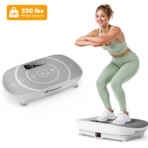 Merach Slim Vibration Plate Exercise Machine with Lymphatic Drainage Feature Compact Design Fitness Home Gym Equipment Whole Body Workout Vibrations Tiktokshopblackfriday